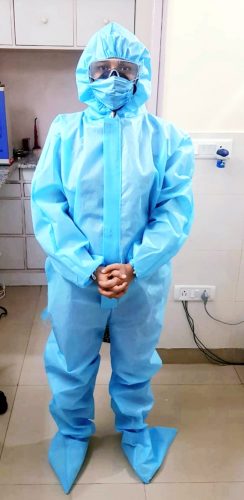 Image of Dr Pramila wearing a PPE